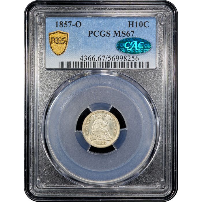 1857-O Seated Liberty Half Dime (H10C) Obverse Slab Image