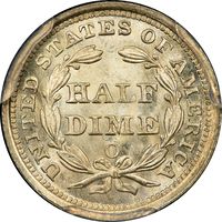 1857-O Seated Liberty Half Dime (H10C) Reverse Image