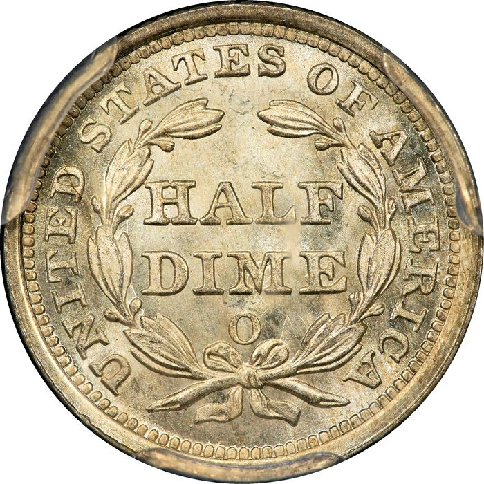 1857-O Seated Liberty Half Dime (H10C) Reverse Image