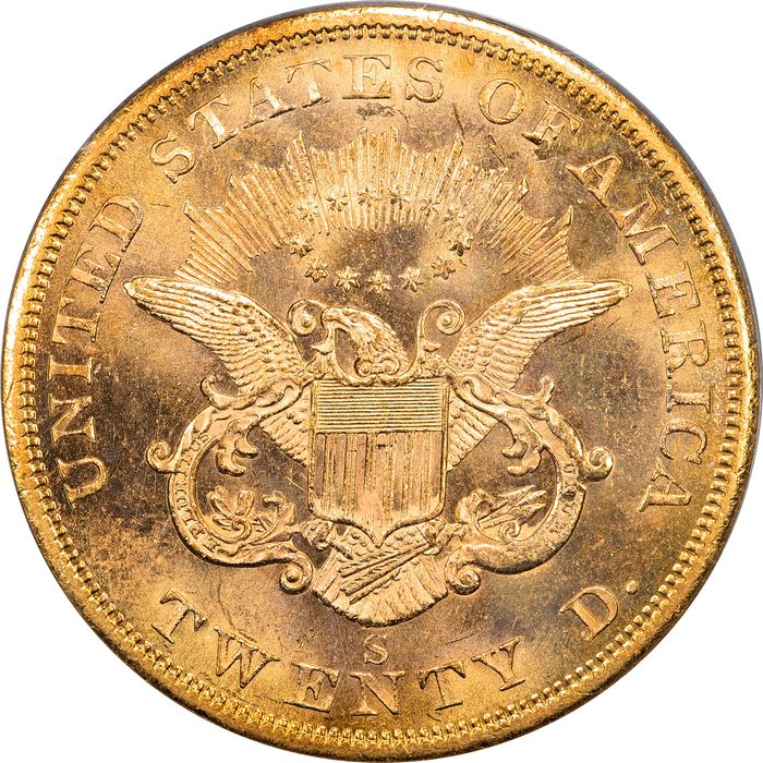 1857-S Liberty Gold Double Eagle ($20) S.S. Central America Reverse Image