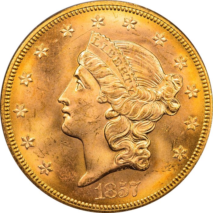 1857-S S.S. Central America Liberty Gold Double Eagle ($20) Obverse Image