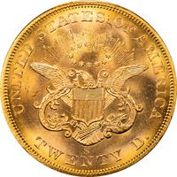 1857-S S.S. Central America Liberty Gold Double Eagle ($20) Reverse Image
