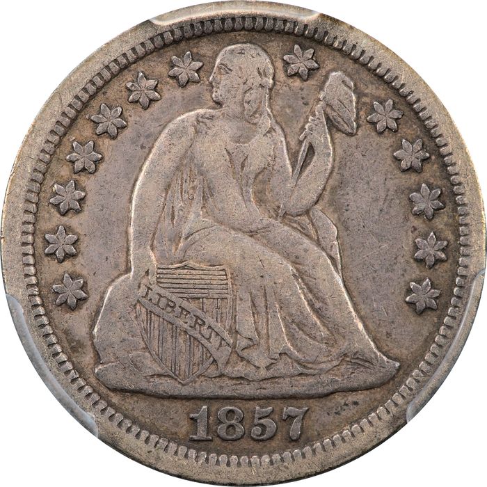 1857 Seated Liberty Dime (10c) Obverse Image