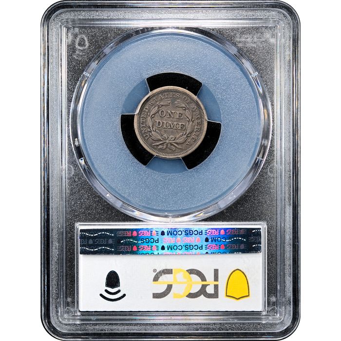 1857 Seated Liberty Dime (10c) Reverse Slab Image