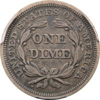 1857 Seated Liberty Dime (10c) Reverse Image