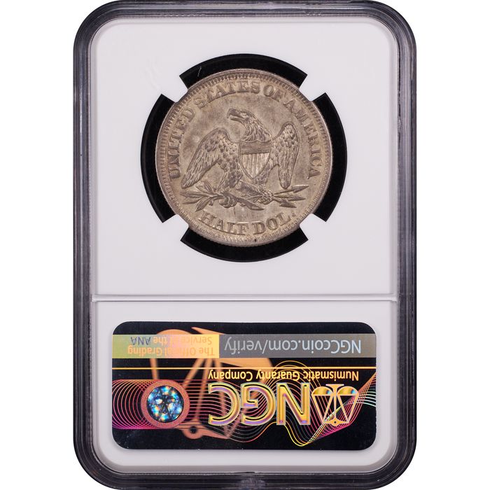 1857 Seated Liberty Half Dollar (50c) Reverse Slab Image