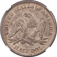 1857 Seated Liberty Half Dollar (50c) Reverse Image