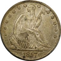 1857 Seated Liberty Half Dollar (50c) Photo 3