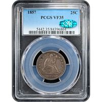 1857 Seated Liberty Quarter (25c) Obverse Slab Image