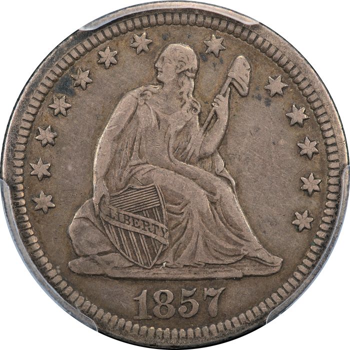 1857 Seated Liberty Quarter (25c) Obverse Image