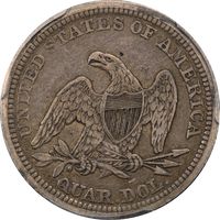 1857 Seated Liberty Quarter (25c) Reverse Image