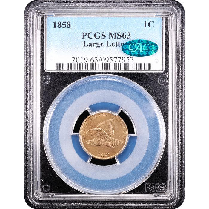 1858 Flying Eagle Cent (1c) Large Letters Obverse Slab Image