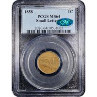 1858 Flying Eagle Cent (1c) Small Letters Obverse Slab Image