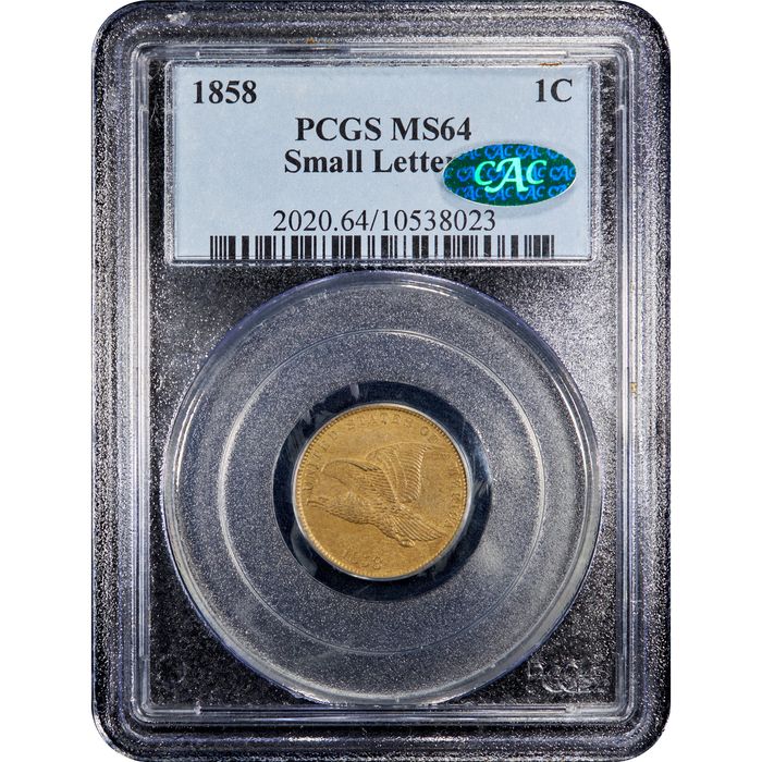1858 Flying Eagle Cent (1c) Small Letters Obverse Slab Image