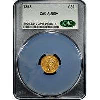 1858 Gold Dollar (G$1) Obverse Image
