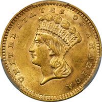 1858 Gold Dollar (G$1) Photo 3