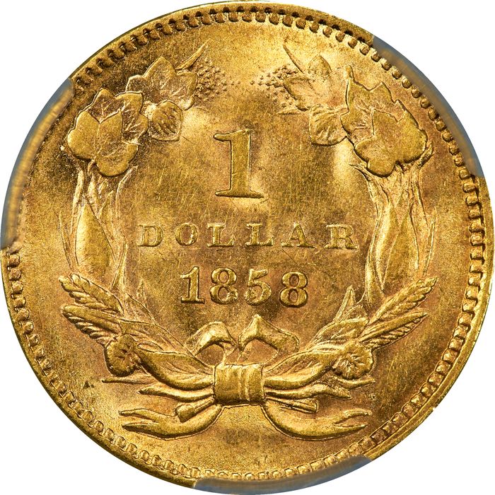 1858 Gold Dollar (G$1) Photo 4