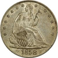 1858-O Seated Liberty Half Dollar (50c) Obverse Image
