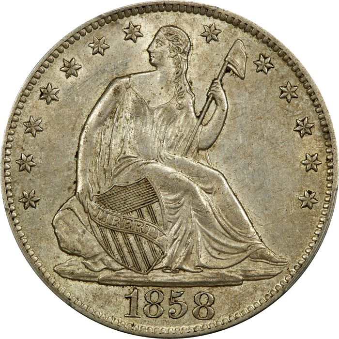 1858-O Seated Liberty Half Dollar (50c) Obverse Image