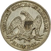 1858-O Seated Liberty Half Dollar (50c) Reverse Image