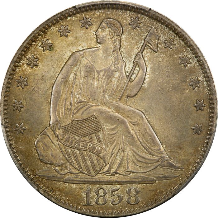 1858-O Seated Liberty Half Dollar (50c) Photo 3
