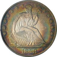 1858-O Seated Liberty Half Dollar (50c) Photo 3