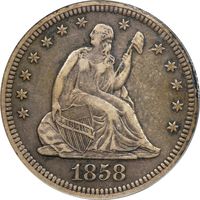 1858-S Seated Liberty Quarter (25c) Obverse Image