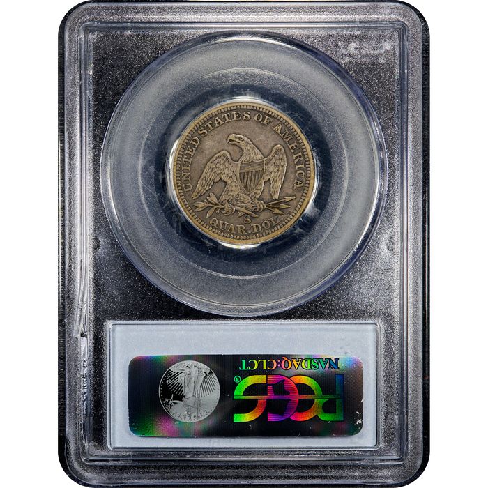 1858-S Seated Liberty Quarter (25c) Reverse Slab Image