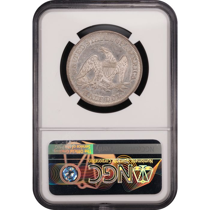 1858 Seated Liberty Half Dollar (50c) Reverse Slab Image