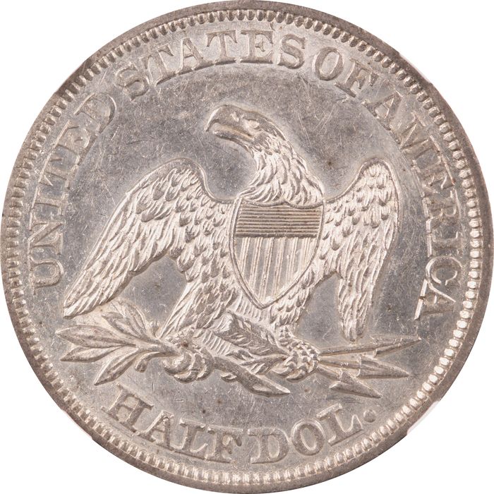 1858 Seated Liberty Half Dollar (50c) Reverse Image