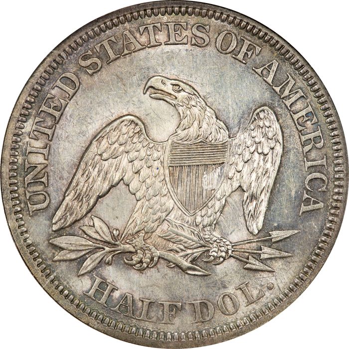 1858 Seated Liberty Half Dollar (50c) Photo 4