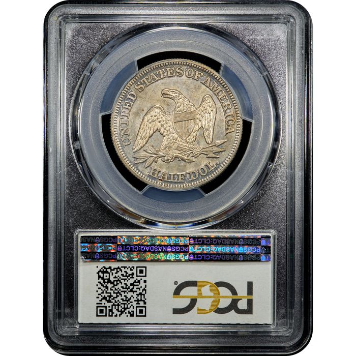 1858 Seated Liberty Half Dollar (50c) Reverse Slab Image