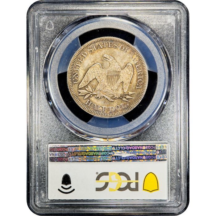 1858 Seated Liberty Half Dollar (50c) Reverse Slab Image