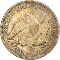 1858 Seated Liberty Half Dollar (50c) Reverse Image