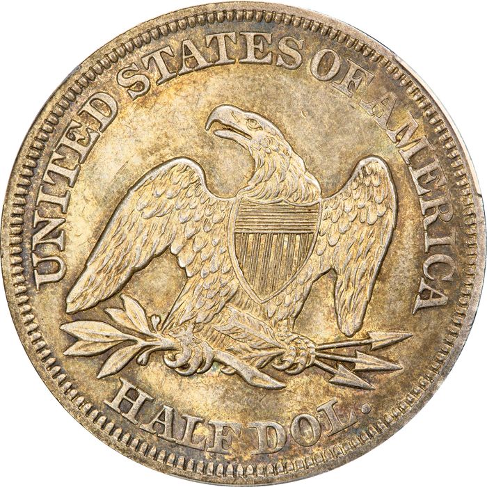 1858 Seated Liberty Half Dollar (50c) Reverse Image