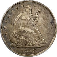 1858 Seated Liberty Half Dollar (50c) Obverse Image