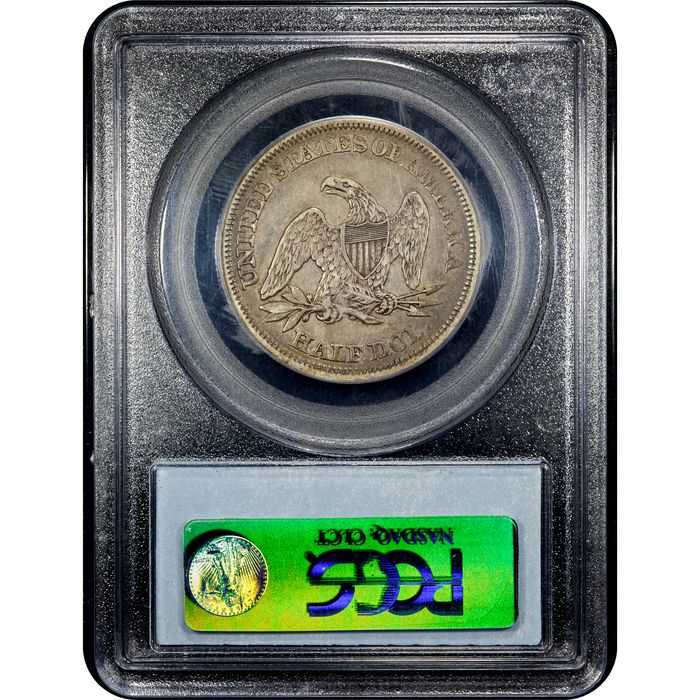1858 Seated Liberty Half Dollar (50c) Reverse Slab Image