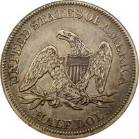 1858 Seated Liberty Half Dollar (50c) Reverse Image