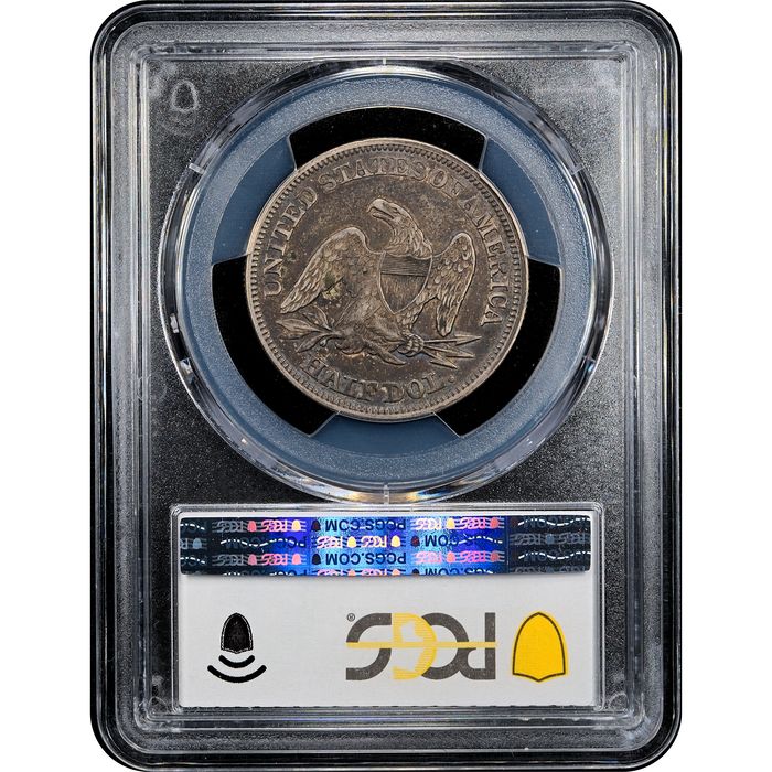 1858 Seated Liberty Half Dollar (50c) Reverse Slab Image