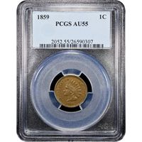 1859 Indian Cent (1c) Obverse Slab Image