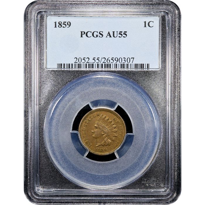 1859 Indian Cent (1c) Obverse Slab Image