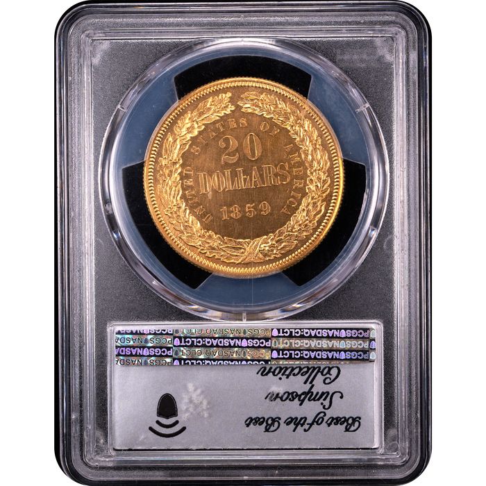 1859 Pattern Double Eagle ($20) J-257 Gilt Reverse Slab Image