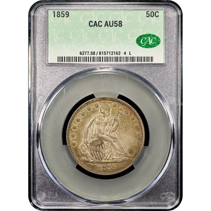 1859 Seated Liberty Half Dollar (50c) Obverse Image