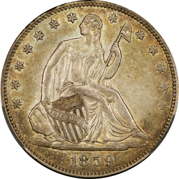 1859 Seated Liberty Half Dollar (50c) Photo 3