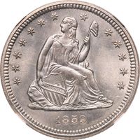 1859 Seated Liberty Quarter (25c) Photo 3