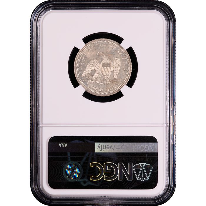 1859 Seated Liberty Quarter (25c) Reverse Image