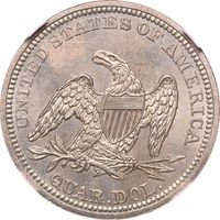 1859 Seated Liberty Quarter (25c) Photo 4
