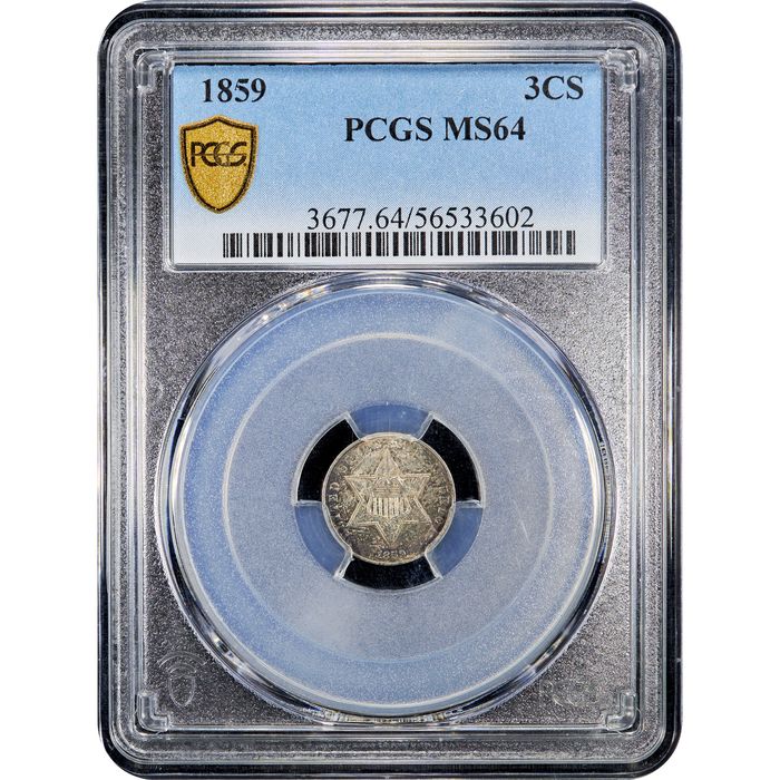 1859 Three Cent Silver (3CS) Obverse Image