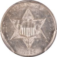 1859 Three Cent Silver (3CS) Obverse Image