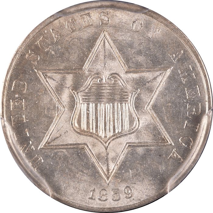 1859 Three Cent Silver (3CS) Obverse Image